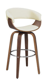 Coaster Zion Upholstered Swivel Bar Stool Walnut and Ecru Model 100206